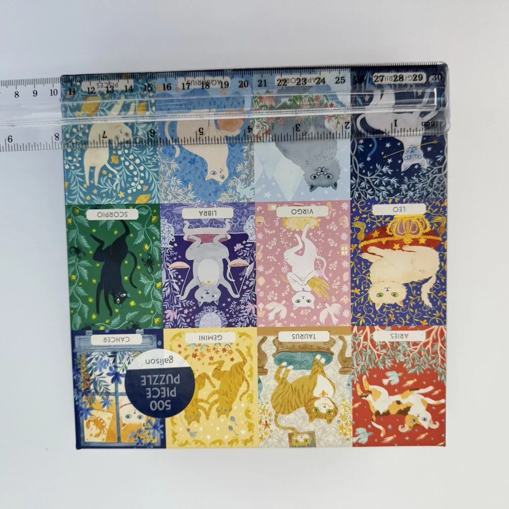 Galison Cat Zodiac Astrology‎ 500 Piece Puzzle With Box & Poster Cat Lover Gift